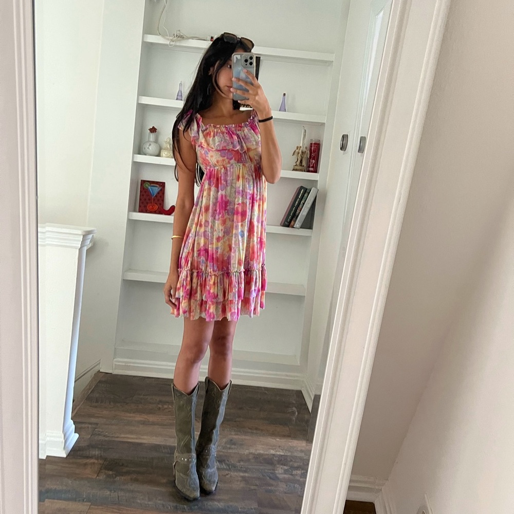 Vintage floral chemise dress